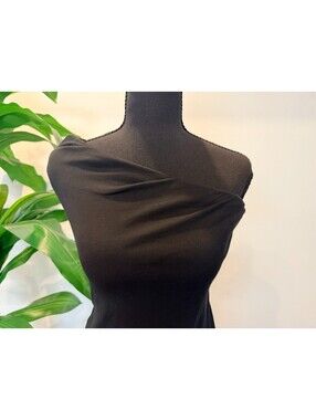 ATOIR Black One Shoulder Midi Maxi Dress Asymmetric Ruched Bodycon Size 6
